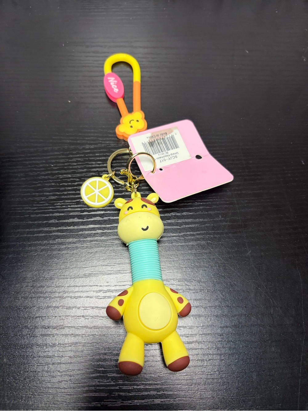 Cute Giraffe Keychain/Bag Charm Toy Cute With Stretchy Neck- Clip-On- Fidget Toy